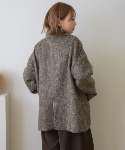 RETRO GIRL（レトロガール）の「FウールシャギーテーラーJK（テーラードジャケット・レディース・ブラウン/ベージュ/チャコールグレー・FREE）」の12枚目の写真