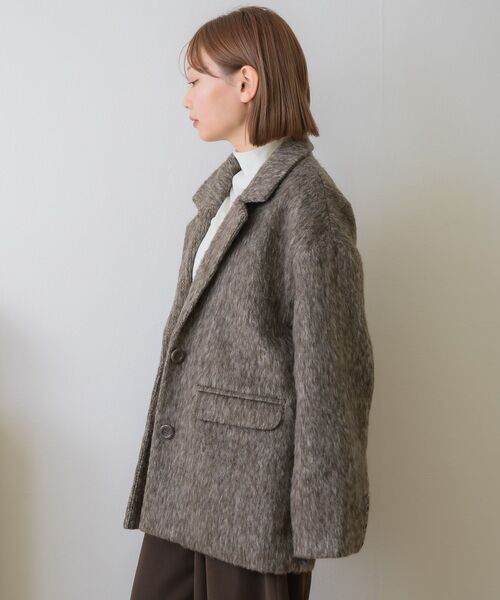 RETRO GIRL（レトロガール）の「FウールシャギーテーラーJK（テーラードジャケット・レディース・ブラウン/ベージュ/チャコールグレー・FREE）」の13枚目の写真