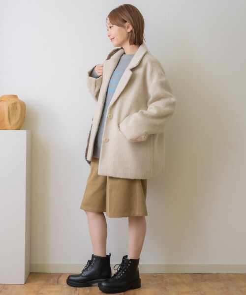 RETRO GIRL（レトロガール）の「FウールシャギーテーラーJK（テーラードジャケット・レディース・ブラウン/ベージュ/チャコールグレー・FREE）」の17枚目の写真