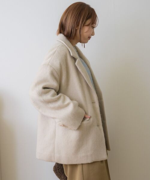 RETRO GIRL（レトロガール）の「FウールシャギーテーラーJK（テーラードジャケット・レディース・ブラウン/ベージュ/チャコールグレー・FREE）」の19枚目の写真