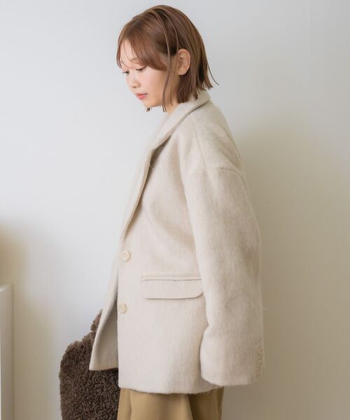 RETRO GIRL（レトロガール）の「FウールシャギーテーラーJK（テーラードジャケット・レディース・ブラウン/ベージュ/チャコールグレー・FREE）」の21枚目の写真