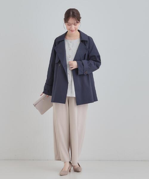 SHOO・LA・RUE（シューラルー）の「【洗濯機可】時短できちんと見えが叶う フェイクレイヤードブラウス（シャツ/ブラウス・レディース・ネイビー/アイボリー/ブラック・01/02/03/04）」の4枚目の写真