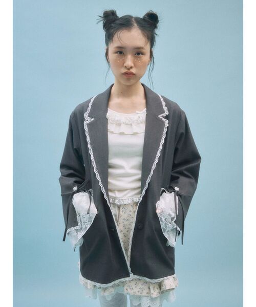 merry jenny(メリージェニー)の「flowerアソートプリーツミニスカート(スカート・レディース・ブルー/ピンク・FREE)」の3枚目の写真