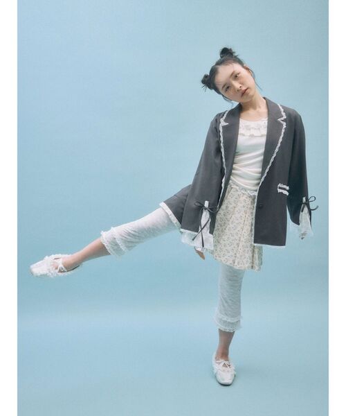 merry jenny(メリージェニー)の「flowerアソートプリーツミニスカート(スカート・レディース・ブルー/ピンク・FREE)」の4枚目の写真