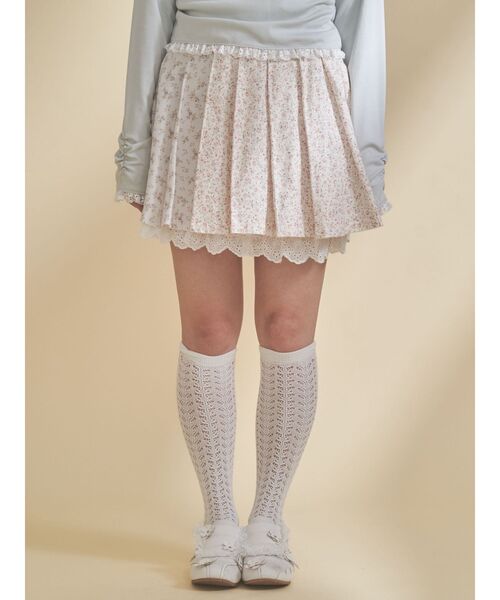 merry jenny(メリージェニー)の「flowerアソートプリーツミニスカート(スカート・レディース・ブルー/ピンク・FREE)」の5枚目の写真