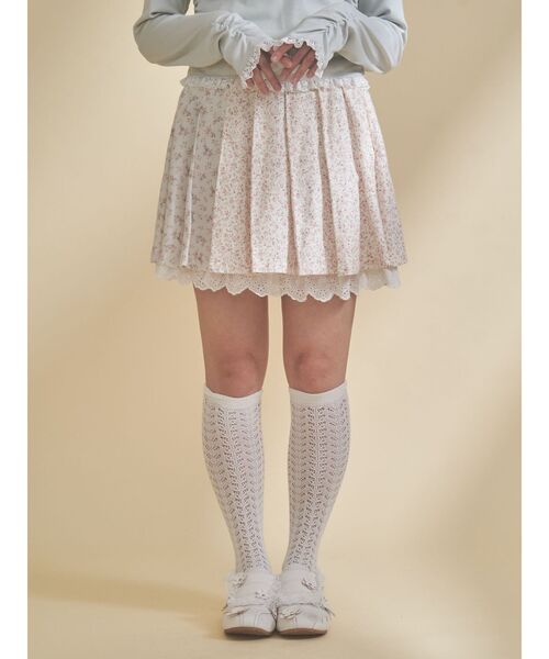 merry jenny(メリージェニー)の「flowerアソートプリーツミニスカート(スカート・レディース・ブルー/ピンク・FREE)」の6枚目の写真