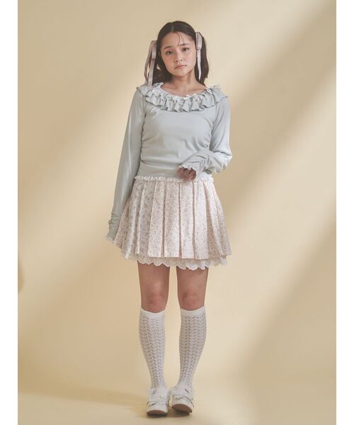 merry jenny(メリージェニー)の「flowerアソートプリーツミニスカート(スカート・レディース・ブルー/ピンク・FREE)」の9枚目の写真