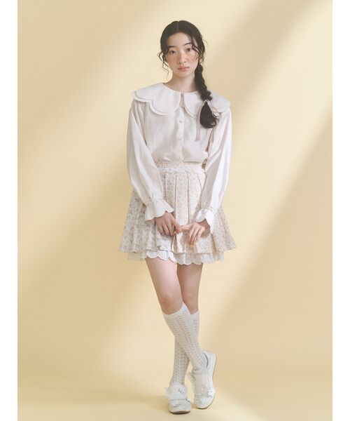 merry jenny(メリージェニー)の「flowerアソートプリーツミニスカート(スカート・レディース・ブルー/ピンク・FREE)」の11枚目の写真