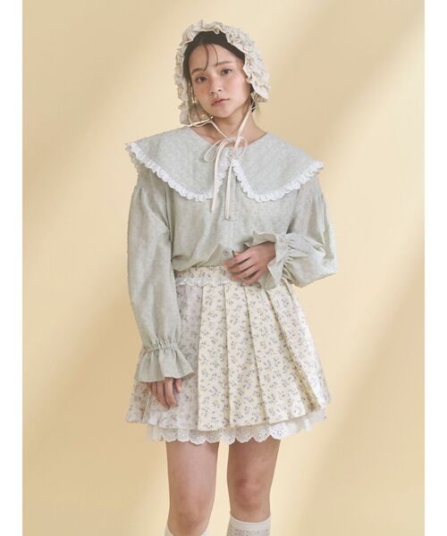 merry jenny(メリージェニー)の「flowerアソートプリーツミニスカート(スカート・レディース・ブルー/ピンク・FREE)」の12枚目の写真