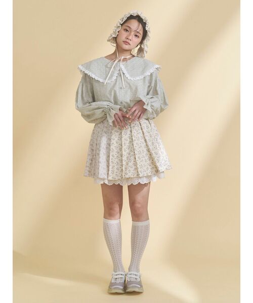 merry jenny(メリージェニー)の「flowerアソートプリーツミニスカート(スカート・レディース・ブルー/ピンク・FREE)」の13枚目の写真