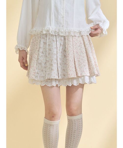 merry jenny(メリージェニー)の「flowerアソートプリーツミニスカート(スカート・レディース・ブルー/ピンク・FREE)」の15枚目の写真