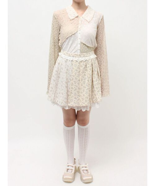 merry jenny(メリージェニー)の「flowerアソートプリーツミニスカート(スカート・レディース・ブルー/ピンク・FREE)」の9枚目の写真