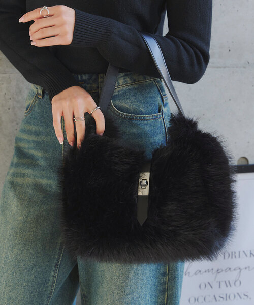 セール】ハーフムーンファーバック（ハンドバッグ）｜KOBE LETTUCE