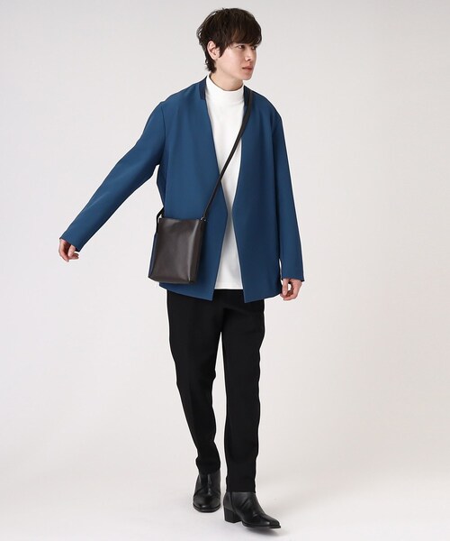 tk.TAKEO KIKUCHI(ティーケータケオキクチ)の「【WEB限定】リアルレザーショルダーポーチ(ショルダーバッグ・メンズ・ブラック/ダークブラウン・00)」の3枚目の写真