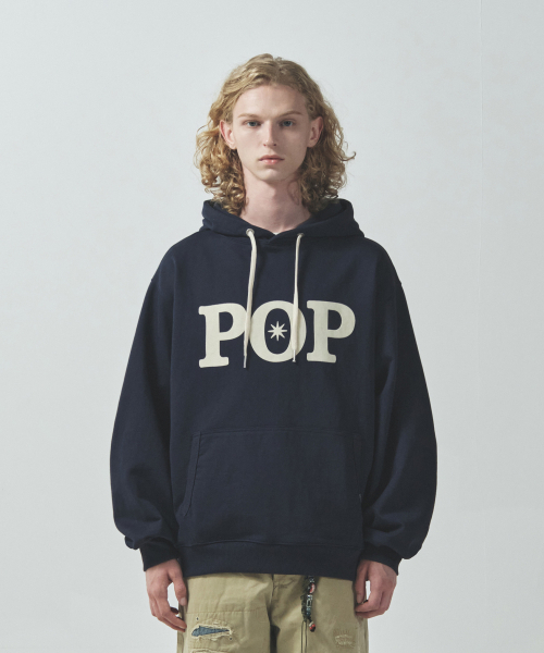 ECORR（エコル）の「POPシグネチャーフードパーカー_ネイビー（パーカー・レディース・その他・3(XL)/1(M)/2(L)）」の2枚目の写真