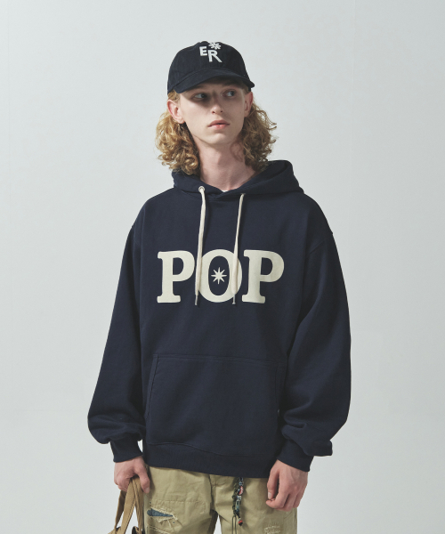 ECORR（エコル）の「POPシグネチャーフードパーカー_ネイビー（パーカー・レディース・その他・3(XL)/1(M)/2(L)）」の4枚目の写真
