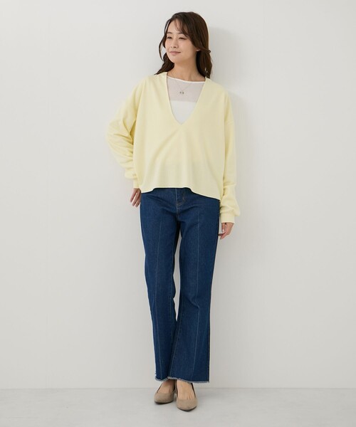 Jayro(ジャイロ)の「キーネック裏シャギートップス(Tシャツ/カットソー・レディース・チャコールグレー/ネイビー/イエロー・M)」の22枚目の写真