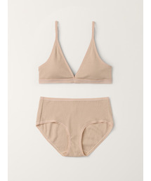 SOOPUI（スープイ）の「[SET] Triangle Ribbed Modal Bra & Panties - Sand（ブラ&ショーツ）」