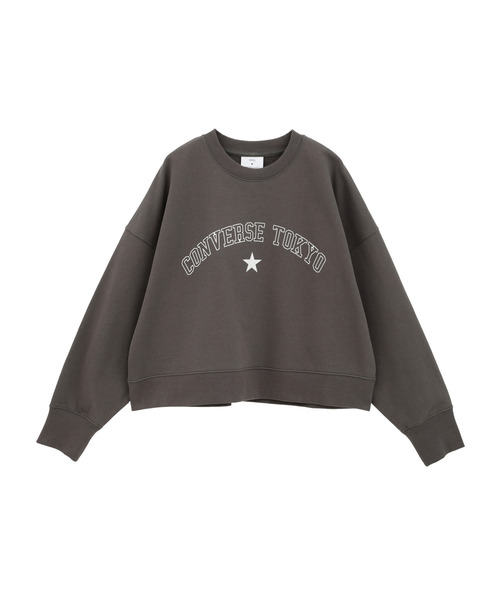 CONVERSE TOKYO（コンバーストウキョウ）の「LOGO PRINT SHORT SWEAT（スウェット・レディース・オフホワイト/杢グレー/ミント/チャコールグレー・FREE）」の2枚目の写真