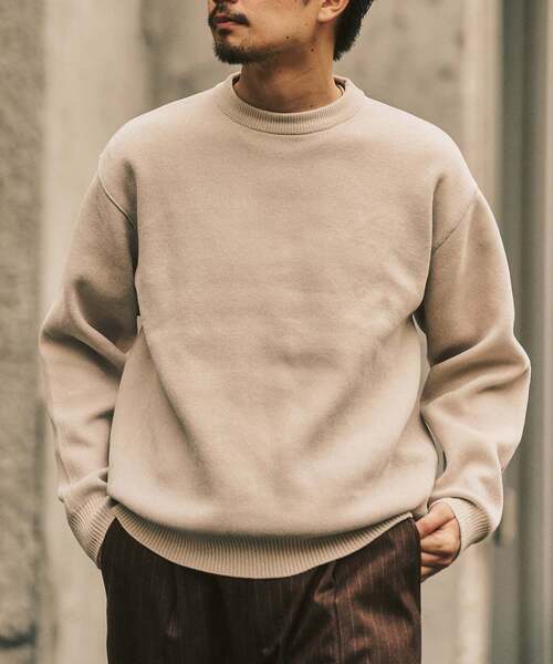 417 EDIFICE（フォーワンセブンエディフィス）の「追加 モールニット カラーリブ プルオーバー（ニット/セーター・メンズ・ホワイト系その他/グレー/カーキ/ブラック/イエロー/ボルドー・MEDIUM/X-LARGE/LARGE）」の2枚目の写真