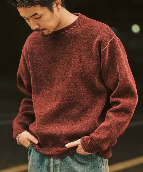 追加 モールニット カラーリブ プルオーバー（ニット/セーター）｜417