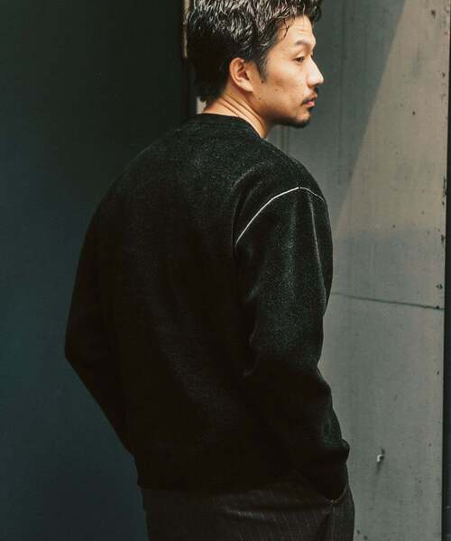 417 EDIFICE（フォーワンセブンエディフィス）の「追加 モールニット カラーリブ プルオーバー（ニット/セーター・メンズ・ホワイト系その他/グレー/カーキ/ブラック/イエロー/ボルドー・MEDIUM/X-LARGE/LARGE）」の11枚目の写真