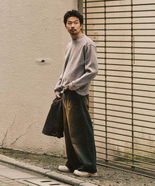 417 EDIFICE（フォーワンセブンエディフィス）の「追加 モールニット カラーリブ プルオーバー（ニット/セーター・メンズ・ホワイト系その他/グレー/カーキ/ブラック/イエロー/ボルドー・MEDIUM/X-LARGE/LARGE）」の14枚目の写真