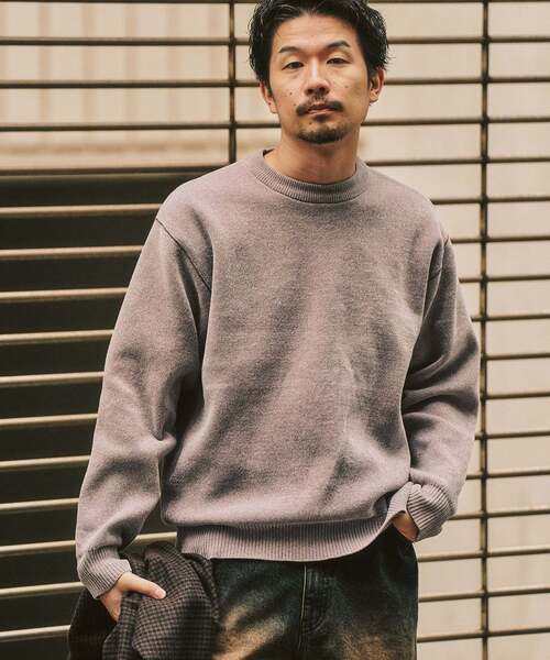 417 EDIFICE（フォーワンセブンエディフィス）の「追加 モールニット カラーリブ プルオーバー（ニット/セーター・メンズ・ホワイト系その他/グレー/カーキ/ブラック/イエロー/ボルドー・MEDIUM/X-LARGE/LARGE）」の16枚目の写真