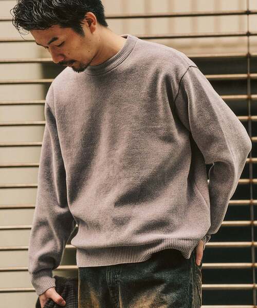 417 EDIFICE（フォーワンセブンエディフィス）の「追加 モールニット カラーリブ プルオーバー（ニット/セーター・メンズ・ホワイト系その他/グレー/カーキ/ブラック/イエロー/ボルドー・MEDIUM/X-LARGE/LARGE）」の17枚目の写真