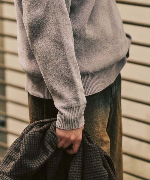 417 EDIFICE（フォーワンセブンエディフィス）の「追加 モールニット カラーリブ プルオーバー（ニット/セーター・メンズ・ホワイト系その他/グレー/カーキ/ブラック/イエロー/ボルドー・MEDIUM/X-LARGE/LARGE）」の21枚目の写真