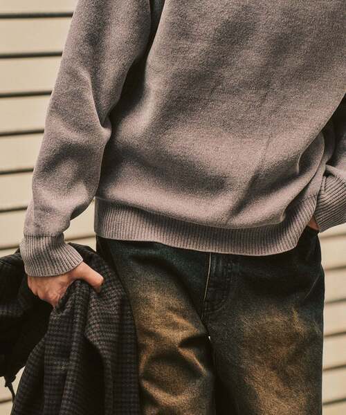 417 EDIFICE（フォーワンセブンエディフィス）の「追加 モールニット カラーリブ プルオーバー（ニット/セーター・メンズ・ホワイト系その他/グレー/カーキ/ブラック/イエロー/ボルドー・MEDIUM/X-LARGE/LARGE）」の22枚目の写真