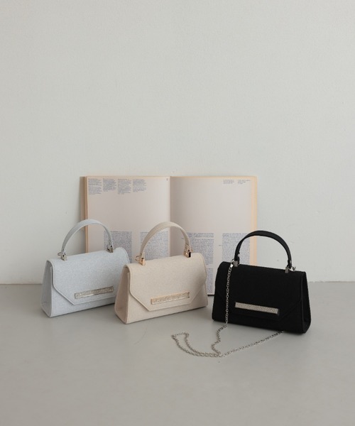 Cupid Heart（キューピッドハート）の「【Cupid Heart】結婚式用！ラメハンドbag（ハンドバッグ・レディース・ブラック/シルバー/ベージュ・MEDIUM）」の12枚目の写真
