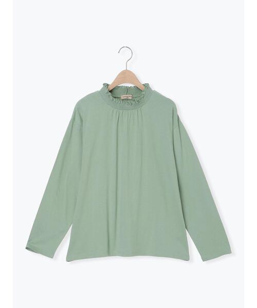 Samansa Mos2（サマンサ モスモス）の「【吸湿発熱】襟スモッキングカットソー（Tシャツ/カットソー・レディース・ブラック/ベージュ/ミント/オフホワイト・F）」の21枚目の写真