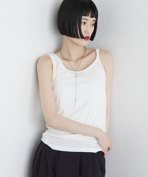 Lui's（ルイス）の「アシメ キャミタンクトップ（Tシャツ/カットソー・レディース・ブラック/オフホワイト・FREE）」の17枚目の写真