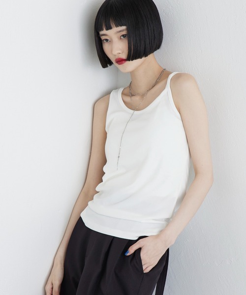 Lui's（ルイス）の「アシメ キャミタンクトップ（Tシャツ/カットソー・レディース・ブラック/オフホワイト・FREE）」の18枚目の写真