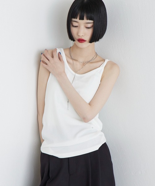 Lui's（ルイス）の「アシメ キャミタンクトップ（Tシャツ/カットソー・レディース・ブラック/オフホワイト・FREE）」の19枚目の写真