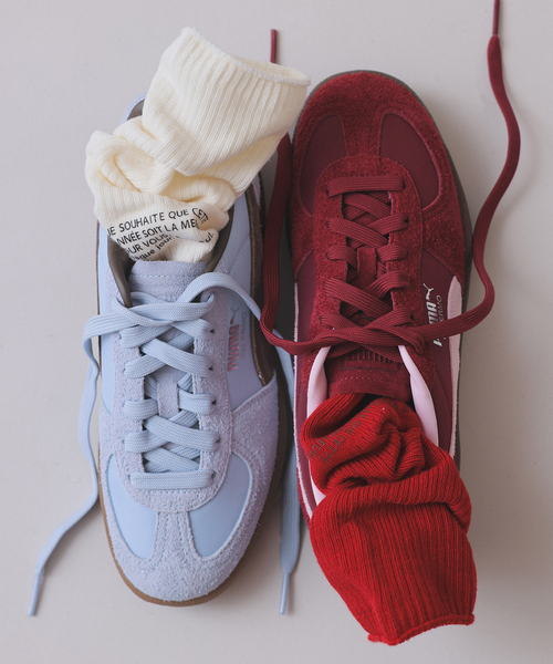 PUMA（プーマ）の「PUMA/プーマ SLOBE別注 パレルモ（スニーカー・レディース・サックスブルー/ボルドー・24cm/23.5cm/23cm/22.5cm/25cm/24.5cm）」の3枚目の写真