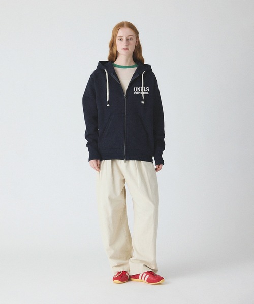 UN-USELESS(アンユースレス)の「【UN-USELESS】アンユースレス/ UNSLS PREP LOGO HOODED SWKNIT(パーカー・メンズ・グレー/ブラック/ネイビー・MEDIUM/LARGE/X-LARGE/SMALL)」の3枚目の写真