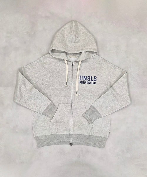 UN-USELESS(アンユースレス)の「【UN-USELESS】アンユースレス/ UNSLS PREP LOGO HOODED SWKNIT(パーカー・メンズ・グレー/ブラック/ネイビー・MEDIUM/LARGE/X-LARGE/SMALL)」の2枚目の写真