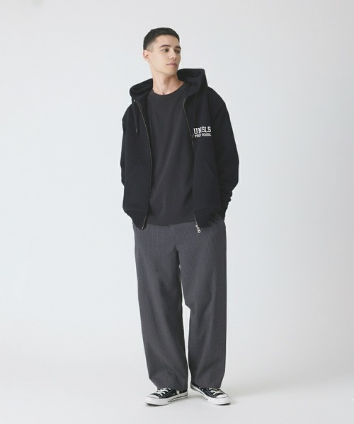 UN-USELESS(アンユースレス)の「【UN-USELESS】アンユースレス/ UNSLS PREP LOGO HOODED SWKNIT(パーカー・メンズ・グレー/ブラック/ネイビー・MEDIUM/LARGE/X-LARGE/SMALL)」の1枚目の写真