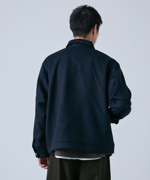 【新品級】カミーチャスポルティーバプラス ジップアップブルゾン ウール PECOLAMB ウール カシミヤ スタンドカラー ジップブルゾン