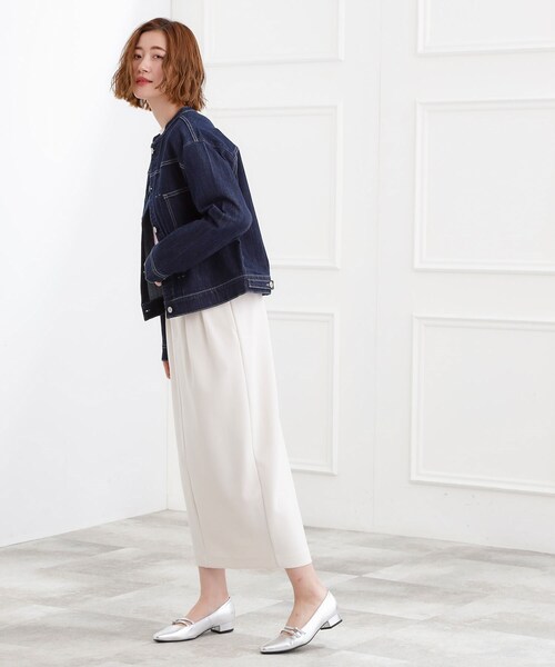 grove(グローブ)の「着心地軽やか、動きやすいストレッチデニムジャケット(デニムジャケット・レディース・オフホワイト/ブルー系その他/ネイビー/ブルー・02/03/04/01/05)」の19枚目の写真