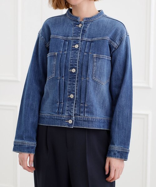 grove(グローブ)の「着心地軽やか、動きやすいストレッチデニムジャケット(デニムジャケット・レディース・オフホワイト/ブルー系その他/ネイビー/ブルー・02/03/04/01/05)」の21枚目の写真