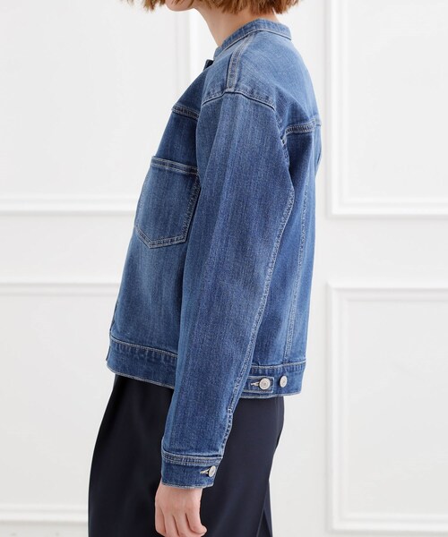 grove(グローブ)の「着心地軽やか、動きやすいストレッチデニムジャケット(デニムジャケット・レディース・オフホワイト/ブルー系その他/ネイビー/ブルー・02/03/04/01/05)」の22枚目の写真