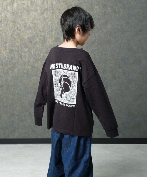 NESTA(ネスタ)の「【NESTA/ネスタ】オーバーサイズ BIG ロンT(Tシャツ/カットソー・キッズ・グレー系その他/ブラック/杢グレー/ブラック系その他/オフホワイト/ホワイト系その他/チャコール/グレー系その他2・160/150/140/130/120/110)」の4枚目の写真
