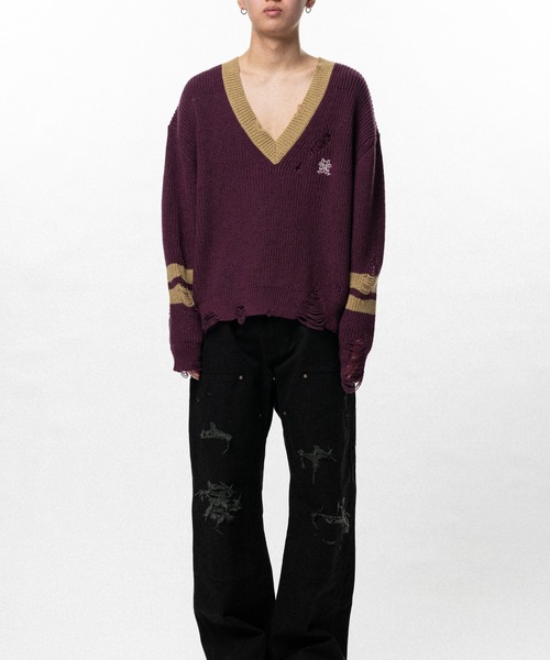 KAMIYA（カミヤ）の「School V-neck Sweater（ニット/セーター・メンズ・ブラック・M/S）」の11枚目の写真