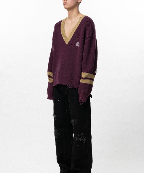 KAMIYA（カミヤ）の「School V-neck Sweater（ニット/セーター・メンズ・ブラック・M/S）」の12枚目の写真