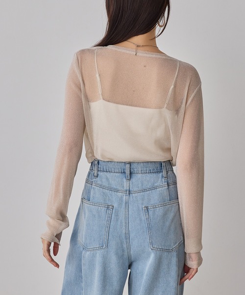 hunch(ハンチ)の「ラメシアークルーネックトップス(Tシャツ/カットソー・レディース・ライトブルー/オフホワイト/チャコール/ピンク・FREE)」の7枚目の写真