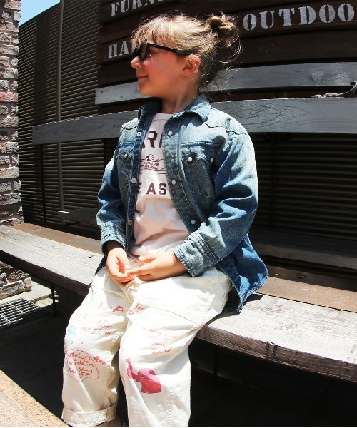 DENIM DUNGAREE(デニムダンガリー)の「Military Backsatin Scribble Pants(その他パンツ・キッズ・オフホワイト・115/105/125)」の5枚目の写真