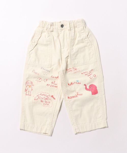 DENIM DUNGAREE(デニムダンガリー)の「Military Backsatin Scribble Pants(その他パンツ・キッズ・オフホワイト・115/105/125)」の3枚目の写真